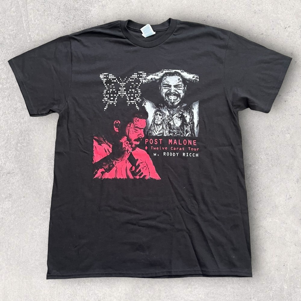 Post Malone Twelve Carat Tour Roddy Rich Rap Tour Concert Shirt